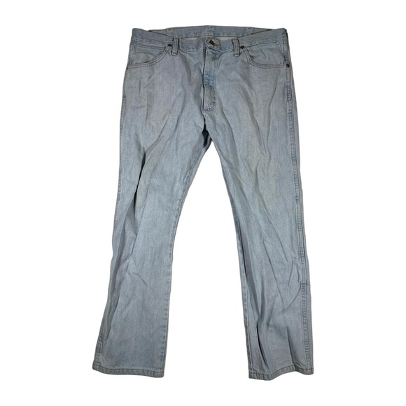 Wrangler Other - Wrangler Men Jeans Light Wash Straight Leg Denim Pants Size 36x30 Blue